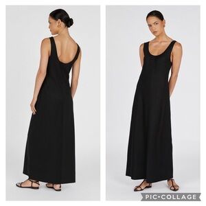 Dissh US 6 Monica Black Scoop Linen Black Maxi Dress